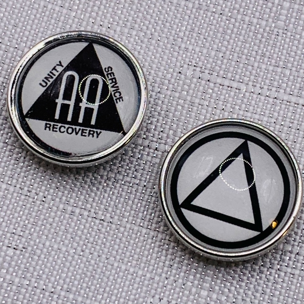 AA - Alcoholics Anonymous - Snap Button Charms - Set of 2
